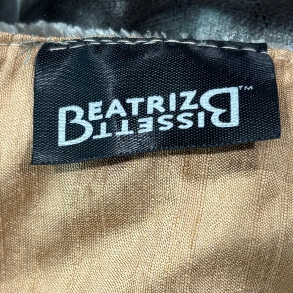 Beatriz Bisset Originals Sage & Gold Velvet Silk Throw with Beaded Tassels - Picture 7 of 8